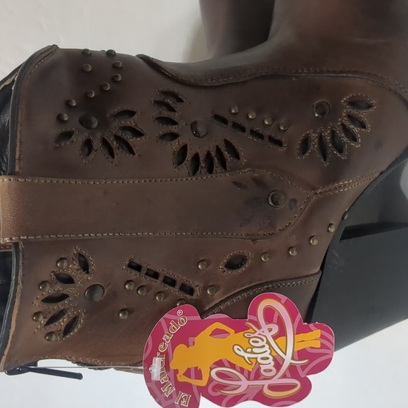 El malcreado women's brown leather western  new boots size 7  Ankle boots - Picture 6 of 14